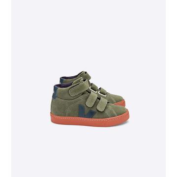 Dětské Vysoké Veja ESPLAR MID SUEDE Olivy Zelené | CZ 694XYU